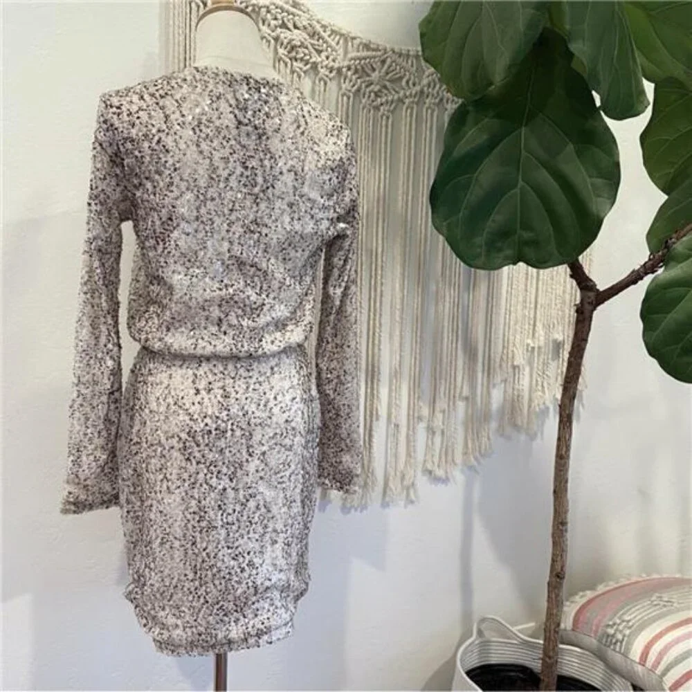Victoria's Secret / Moda International White Sequin Cocktail Dress - Size Small - Picture 3 of 6